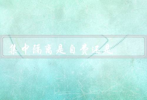 集中隔离是自费还是