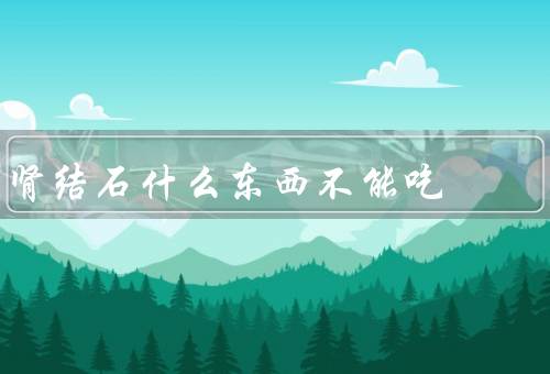 肾结石什么东西不能吃