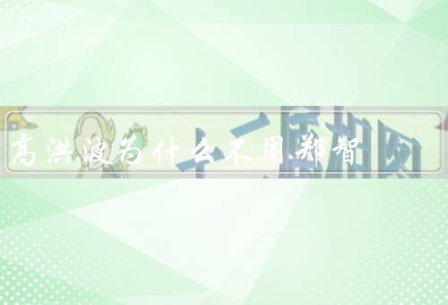 高洪波为什么不用郑智