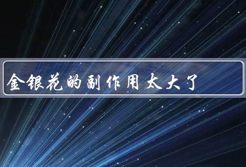 金银花的副作用太大了