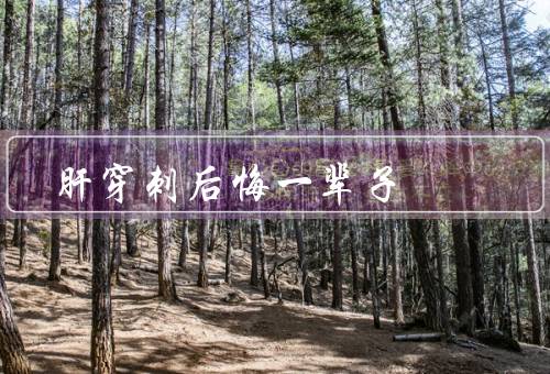 肝穿刺后悔一辈子