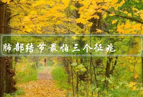 肺部结节最怕三个征兆