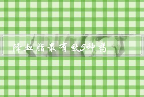 降血脂最有效5种药
