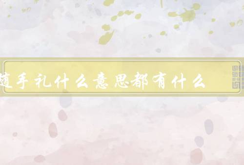 随手礼什么意思都有什么