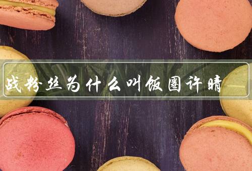 肖战粉丝为什么叫饭圈许晴
