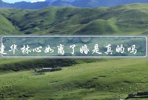 霍建华林心如离了婚是真的吗