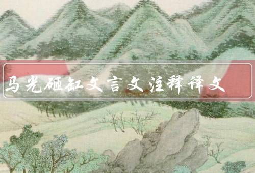 司马光砸缸文言文注释译文