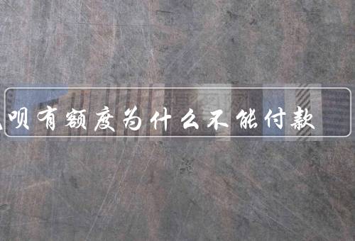 花呗有额度为什么不能付款