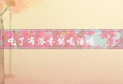 吃了布洛芬能喝酒吗