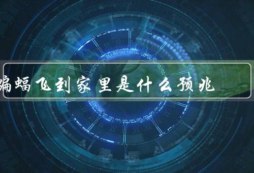 蝙蝠飞到家里是什么预兆