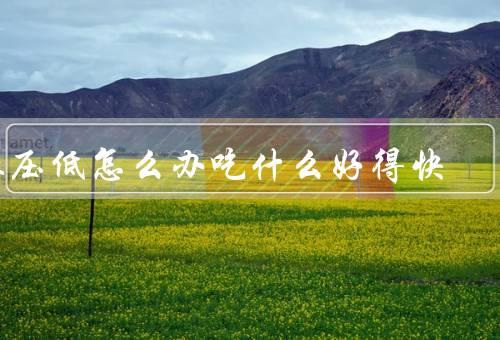 血压低怎么办吃什么好得快