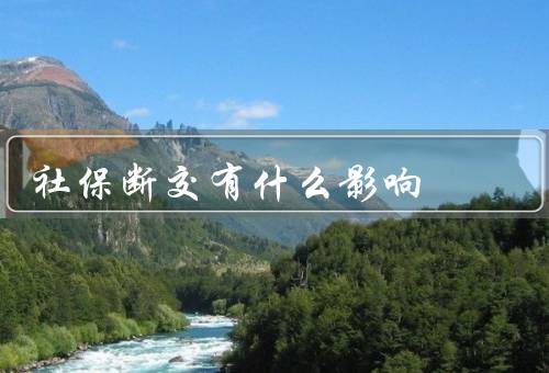 社保断交有什么影响