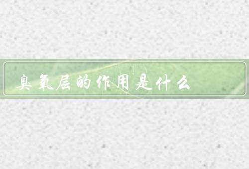 臭氧层的作用是什么