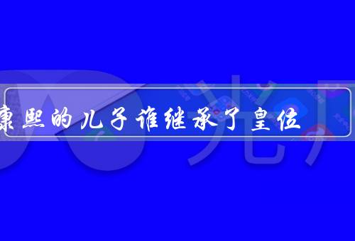 康熙的儿子谁继承了皇位