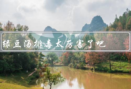 绿豆汤排毒太厉害了吧