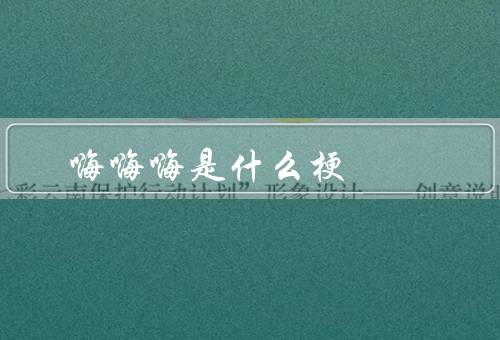 嗨嗨嗨是什么梗