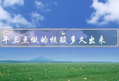 下午三点做的核酸多久出来