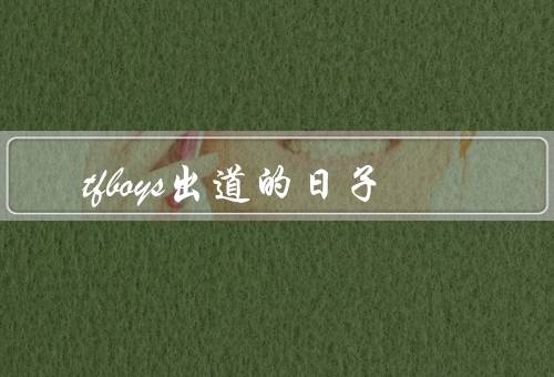 tfboys出道的日子