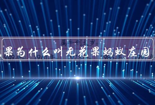 无花果为什么叫无花果蚂蚁庄园