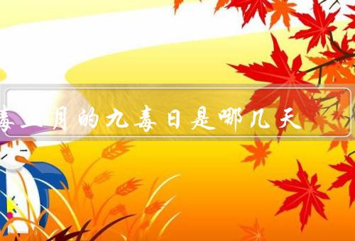 毒五月的九毒日是哪几天