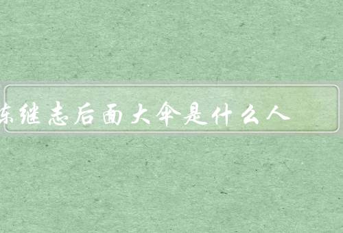 陈继志后面大伞是什么人
