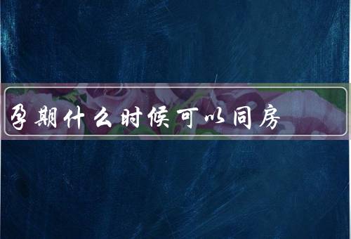 孕期什么时候可以同房