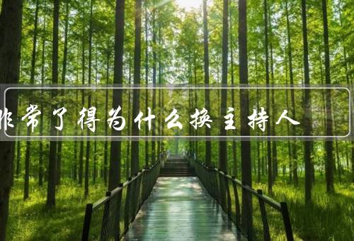 非常了得为什么换主持人