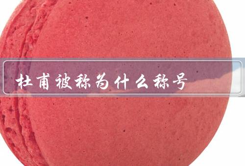 杜甫被称为什么称号
