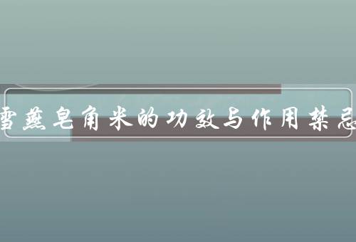 桃胶雪燕皂角米的功效与作用禁忌