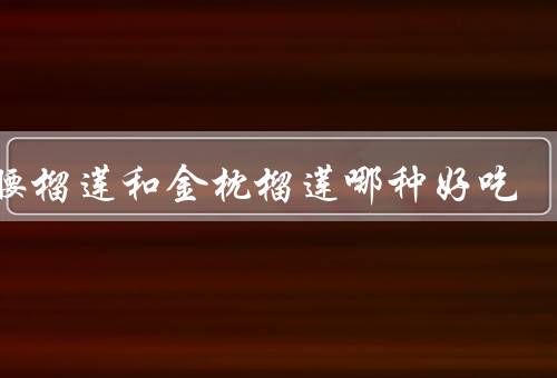金腰榴莲和金枕榴莲哪种好吃