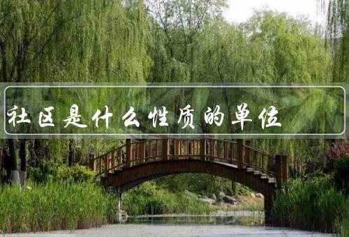 社区是什么性质的单位