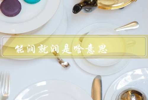 能润就润是啥意思
