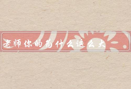 老师你的为什么这么大