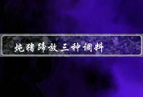 炖猪蹄放三种调料