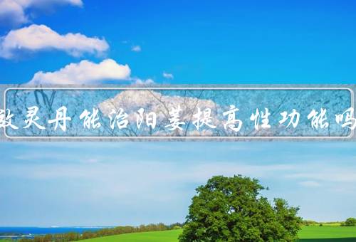 活络效灵丹能治阳萎提高性功能吗