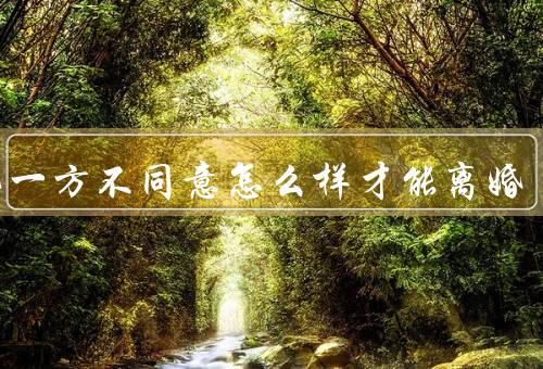 离婚一方不同意怎么样才能离婚