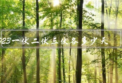 2023一伏二伏三伏各多少天，10／20／10天（中伏最热有20天）