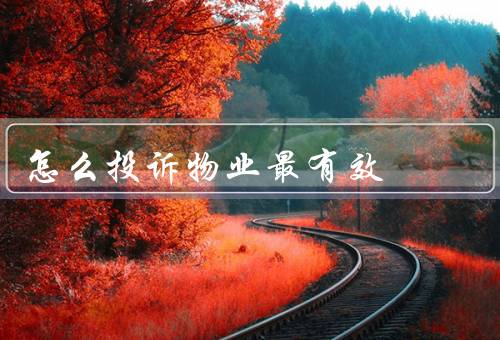 怎么投诉物业最有效