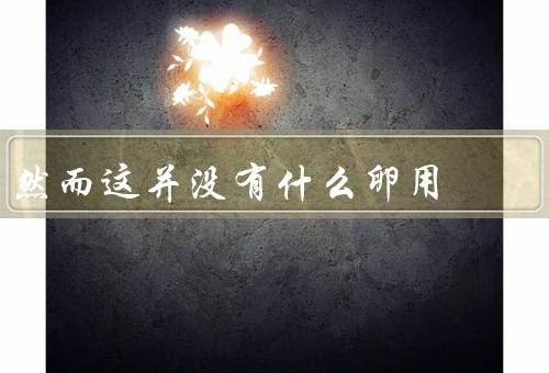 然而这并没有什么卵用