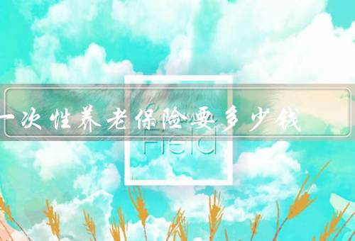 一次性养老保险要多少钱