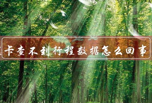 行程卡查不到行程数据怎么回事