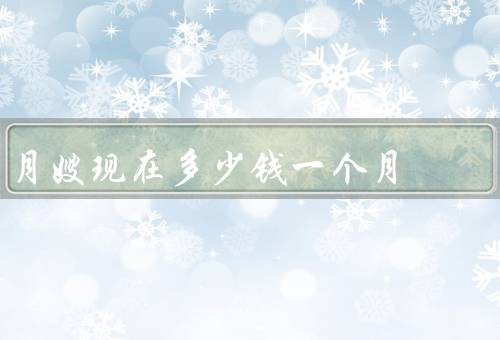 月嫂现在多少钱一个月