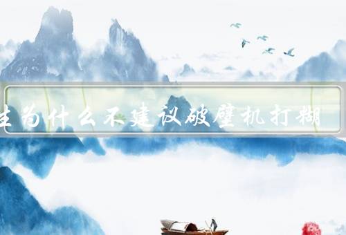 医生为什么不建议破壁机打糊