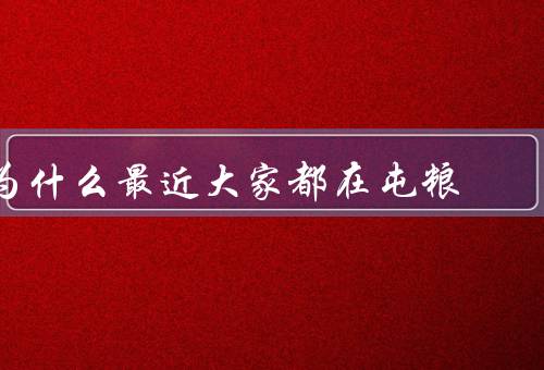 为什么最近大家都在屯粮