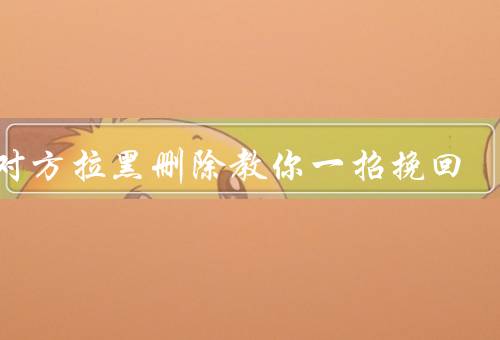被对方拉黑删除教你一招挽回
