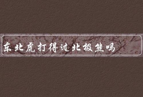 东北虎打得过北极熊吗