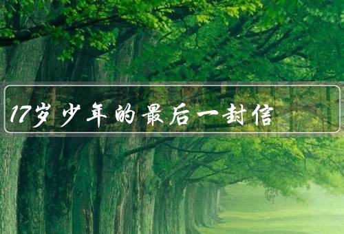 17岁少年的最后一封信