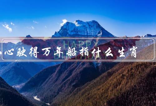 小心驶得万年船指什么生肖