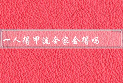 一人得甲流全家会得吗