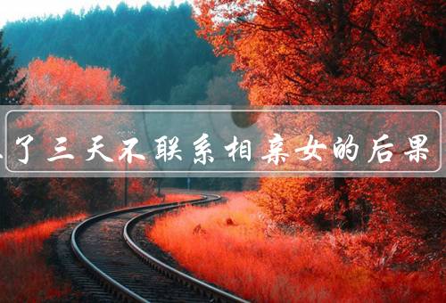 我憋了三天不联系相亲女的后果